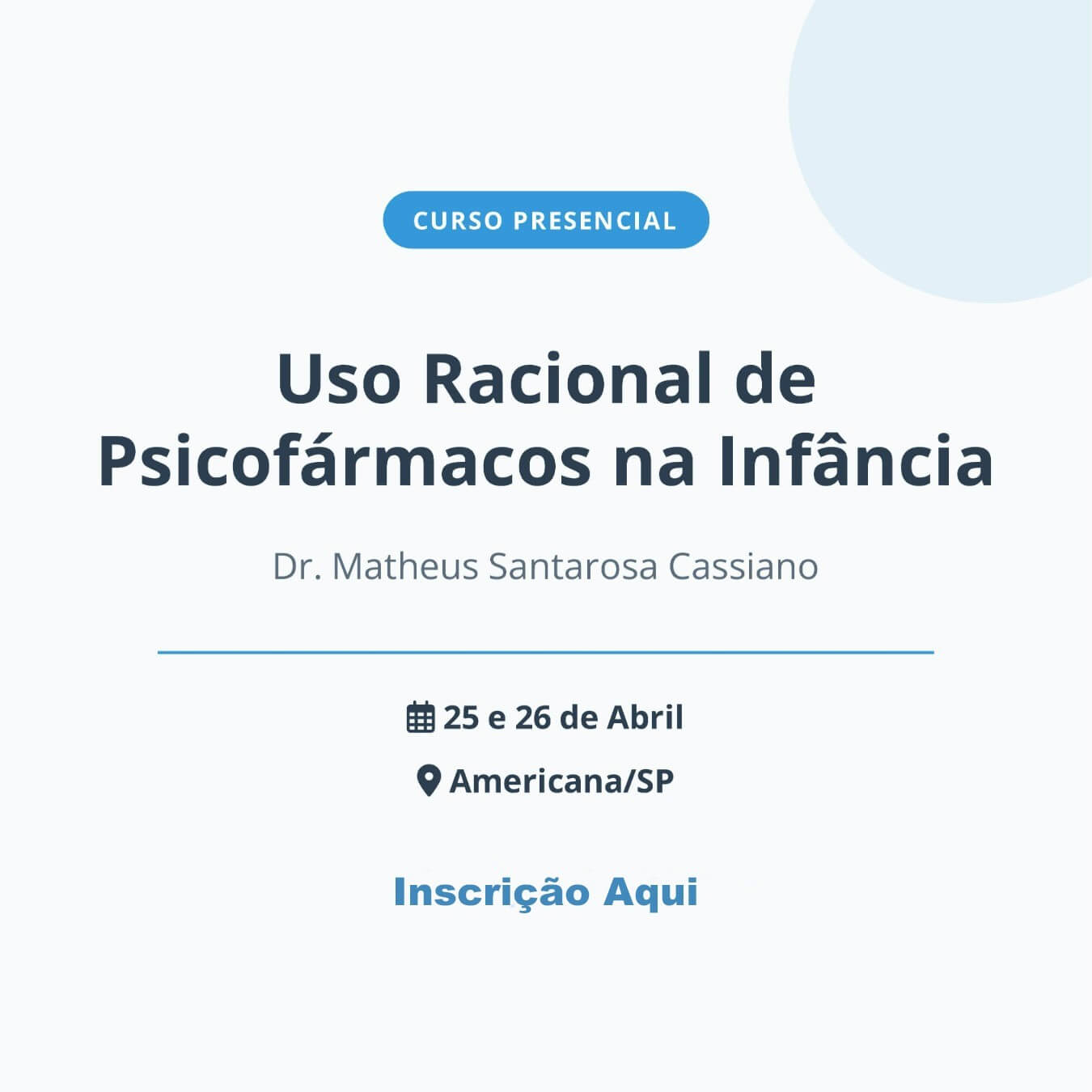 curso uso racional de psicofarmacos na infancia